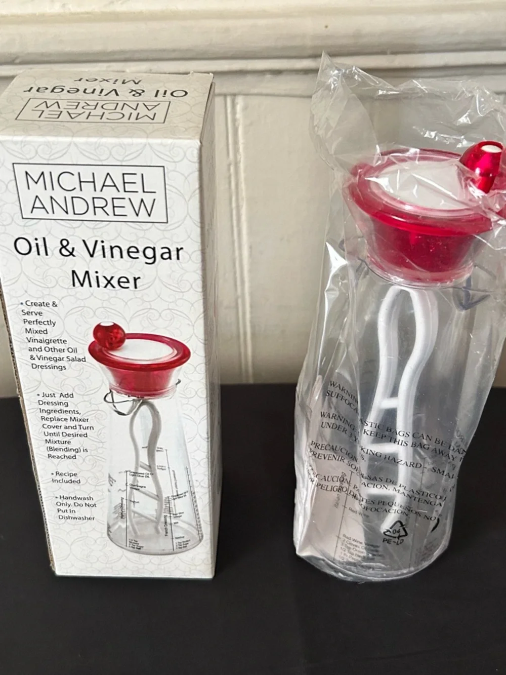 Michael Andrew Oil & Vinegar Mixer-Handheld Salad Dressing Blender-NIB